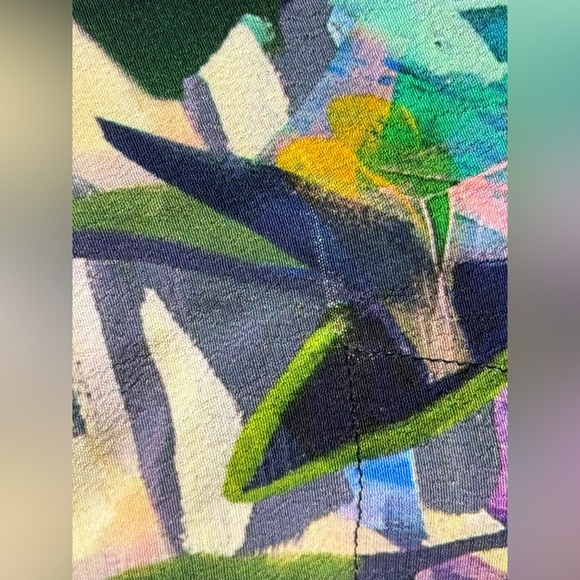 Simply Art By Dolcezza Poncho Style Blouse Womens Medium Lemon Print Colorful - Picture 7 of 9